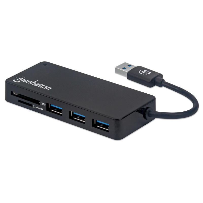 Hub USB 3.2 Gen 1 a 3 porte USB-A con Lettore Schede Hub USB 3.2 Gen 1 a 3 porte USB-A con Lettore Schede