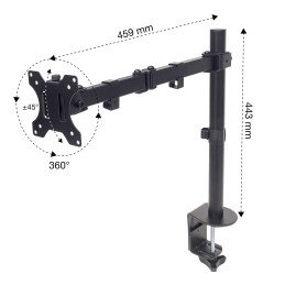 Supporto da Scrivania per Monitor 13-32" Doppio Snodo di Regolazione