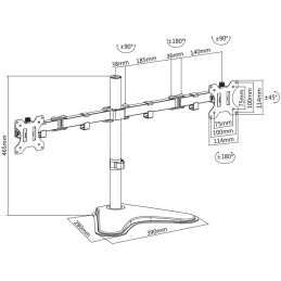 Supporto da Scrivania per 2 Monitor 13-32" con Base e Doppio Snodo