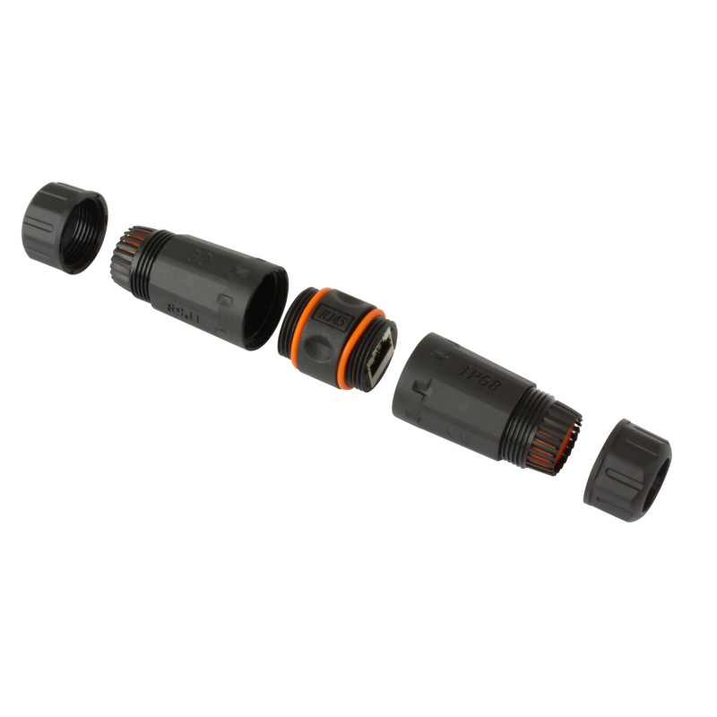 Adattatore Cat 6A RJ45 F/RJ45 F Impermeabile Protezione IP68 Adattatore Cat 6A RJ45 F/RJ45 F Impermeabile Protezione IP68