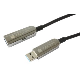 Cavo USB 3.0 SuperSpeed AOC in Fibra Ottica USB A M/F 100m Nero