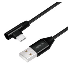 Cavo HighSpeed USB-C™ Maschio Angolato/USB-A Maschio Dritto 0,3m Nero