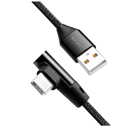 Cavo HighSpeed USB-C™ Maschio Angolato/USB-A Maschio Dritto 0,3m Nero