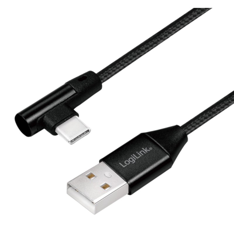 Cavo HighSpeed USB-C™ Maschio Angolato/USB-A Maschio Dritto 1m Nero Cavo HighSpeed USB-C™ Maschio Angolato/USB-A Maschio Dritto 1m Nero