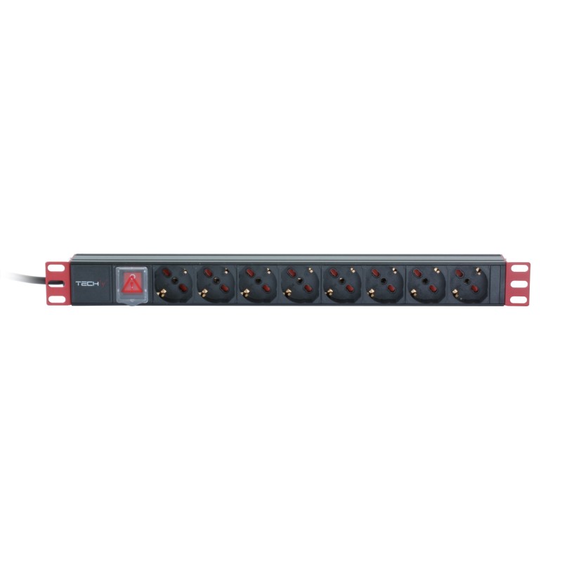 Multipresa 8 Posti da Rack 19" Spina Italiana con Interruttore 1U Cavo 3m Multipresa 8 Posti da Rack 19" Spina Italiana con Interruttore 1U Cavo 3m