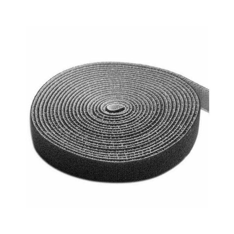 Rotolo di Velcro Gestione cavi Lunghezza 10m Larghezza 20mm Nero