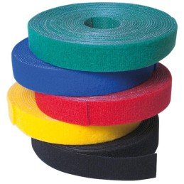 Rotolo di Velcro Gestione cavi Lunghezza 10m Larghezza 20mm Nero