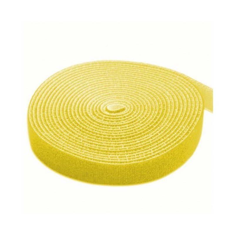 Rotolo di Velcro Gestione cavi Lunghezza 4m Larghezza 16mm Giallo