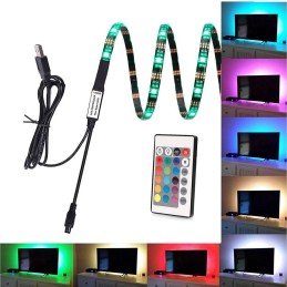 Striscia 30 LED RGB USB 2m per Retro-illuminazione TV A++