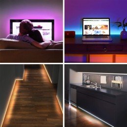 Striscia 30 LED RGB USB 2m per Retro-illuminazione TV A++