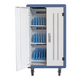 Carrello Stazione di Ricarica Ventilato 30 Notebook o Smartphone Bianco/Blu