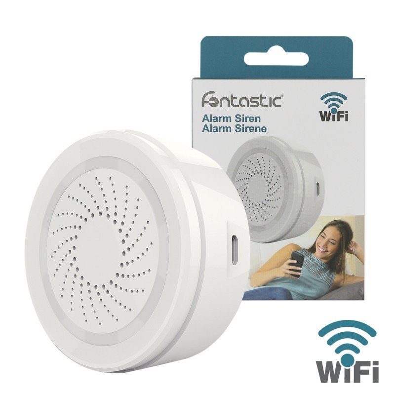 Sirena Allarme Smart Controllo vocale Alexa, Google Home Bianco Sirena Allarme Smart Controllo vocale Alexa, Google Home Bianco