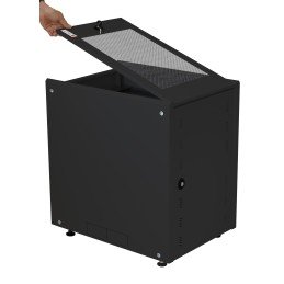 Armadio Rack 19" ideale per Accumulatori Fotovoltaico 8U P600mm Nero