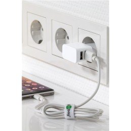 Caricatore da Muro 2 porte USB-A Slim Design 12W Bianco