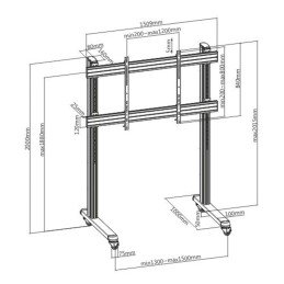 Trolley da Pavimento Mobile per TV LCD/LED/Plasma 70-120"