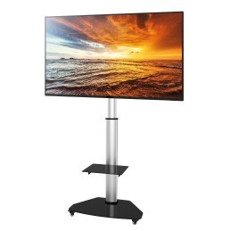 Supporto a Pavimento con Mensola Trolley TV LCD/LED/Plasma 37-70" Silver