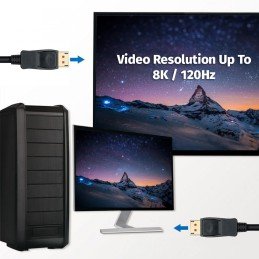 Cavo Audio/Video DisplayPort 8K M/M 3 m Nero