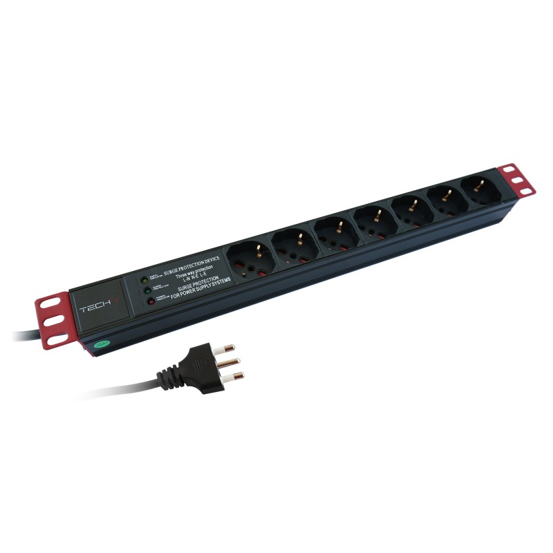Multipresa da Rack 19" 7 Posti con filtro di protezione a 3 LED Multipresa da Rack 19" 7 Posti con filtro di protezione a 3 LED
