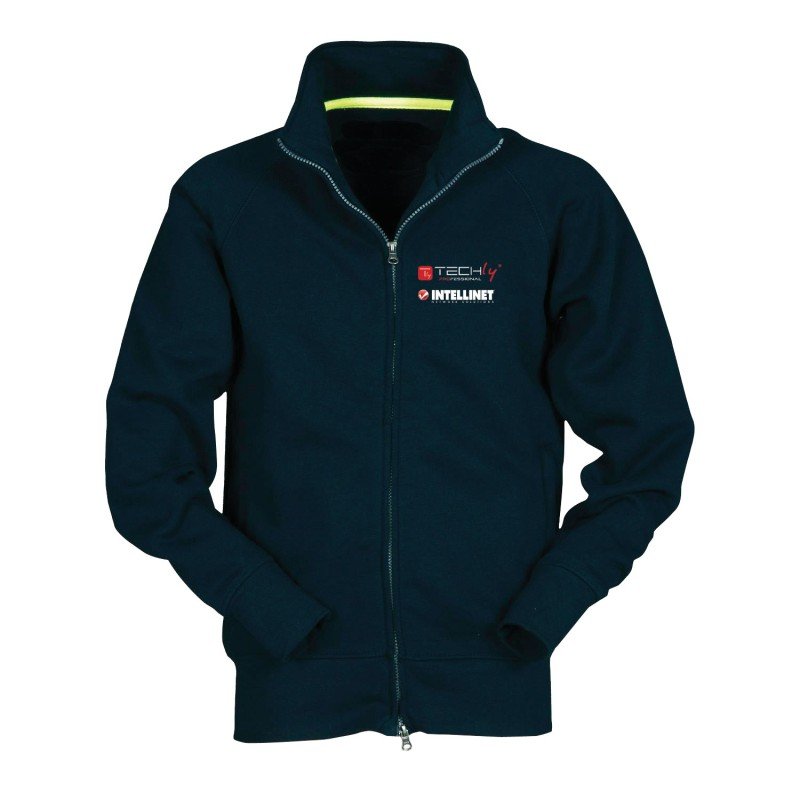 Felpa da uomo Nera taglia XL con loghi Techly Professional e Intellinet Felpa da uomo Nera taglia XL con loghi Techly Professional e Intellinet