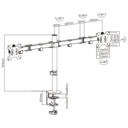 Supporto da Scrivania per 2 Monitor 13-32" a Morsetto