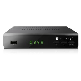 Decoder Ricevitore Digitale Terrestre DVB-T/T2 H.265 HEVC 10bit Metallo con Telecomando Universale 2 in 1 con Alimentatore 12V