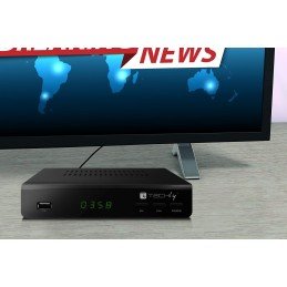 Decoder Ricevitore Digitale Terrestre DVB-T/T2 H.265 HEVC 10bit Metallo con Telecomando Universale 2 in 1 con Alimentatore 12V