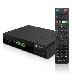 Decoder Ricevitore Digitale Terrestre DVB-T/T2 H.265 HEVC 10bit con Display e Telecomando Universale 2 in 1