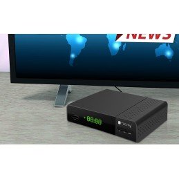 Decoder Ricevitore Digitale Terrestre DVB-T/T2 H.265 HEVC 10bit con Display e Telecomando Universale 2 in 1