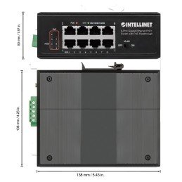 Switch Ethernet Gigabit 8 porte PoE+ con PoE Passante