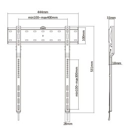 Supporto fisso da Muro Ultra-Slim per TV LED/LCD 32-65"