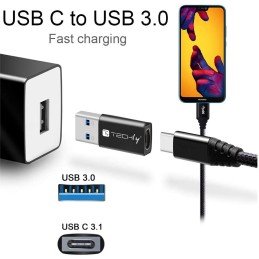 Adattatore Convertitore USB 3.0 USB A Maschio a USB-C™ Femmina Nero