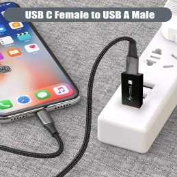 Adattatore Convertitore USB 3.0 USB A Maschio a USB-C™ Femmina Nero