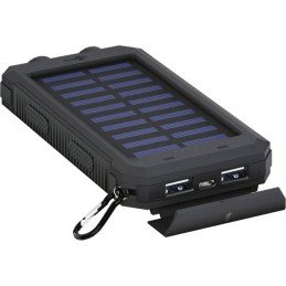 Powerbank Outdoor Energia Solare 8000 mAh con Torcia IP45 2xUSB Nero