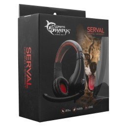 Cuffie Gaming con Microfono Serval Nero Rosso GH2040