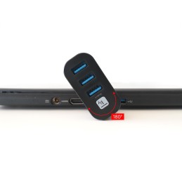 Mini Hub Rotante con 3 Porte USB 3.0 Nero