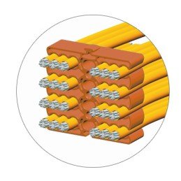 Organizzatore Modulare a Pettine per 24 Cavi Ethernet Arancione