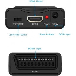 Convertitore Compatto da Scart a HDMI Selezione 720p/1080p