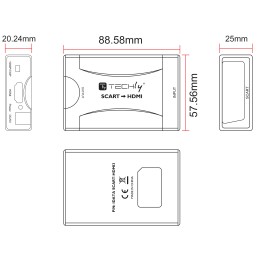 Convertitore Compatto da Scart a HDMI Selezione 720p/1080p