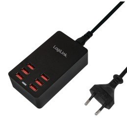 Caricatore da Tavolo a 6 porte USB 32W Nero