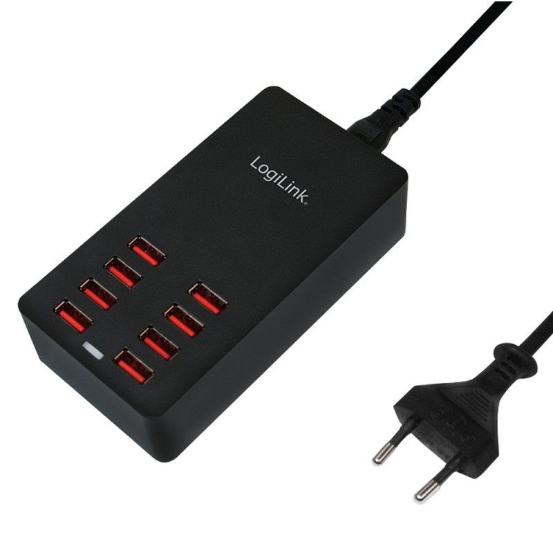 Caricatore da Tavolo a 8 porte USB 44W Nero