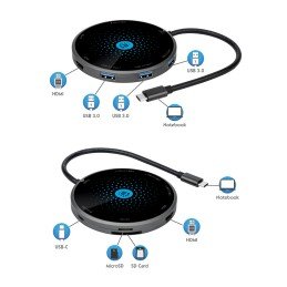 Docking Station USB-C™ 8-in-1 con Pad di Ricarica Wireless