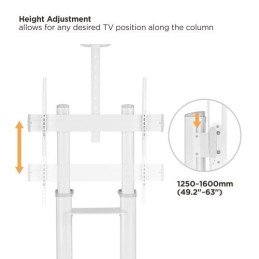 Supporto da Pavimento per TV da 70" a 120" Bianco