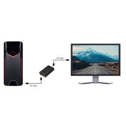 Extender Ripetitore DisplayPort DP F a DP F UHD 8K@60Hz Nero