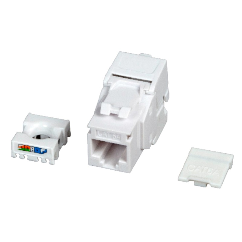 Frutto Keystone Cat.6A UTP Bianco con tappo antipolvere Frutto Keystone Cat.6A UTP Bianco con tappo antipolvere