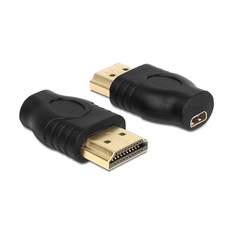 Adattatore HDMI Micro-D Femmina a HDMI-A Maschio Nero Adattatore HDMI Micro-D Femmina a HDMI-A Maschio Nero