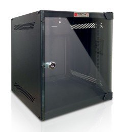 Armadio Rack 10" a Muro 6 Unità Pannelli Laterali Fissi Nero
