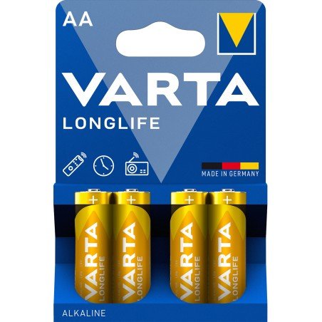Blister 4 Batterie 1.5V Longlife Alcalina Stilo AA