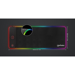 Tappetino Mouse Gaming XXL con LED RGB e Caricatore Wireless 10W