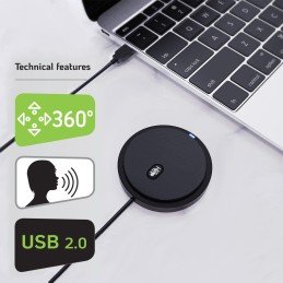 Microfono USB Omnidirezionale da Conferenza con Tasto Muto