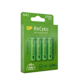 Blister 4 Batterie Ricaricabili AA Stilo 2100mAh GP ReCyko